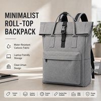 Mochila Simple de Gran Capacidad para Hombres y Mujeres, Bolsa para Portátil de Color Sólido, Versátil, para Estudiantes Universitarios