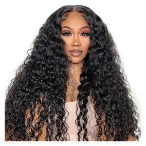 Hight Density 4x4 Closure Wigs Deep Wave 13x4 HD Transparent Lace Frontal Wig Human Hair Wigs For Black Women