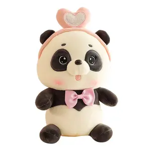 25Cm toptan pençe makinesi oyuncaklar güzel Panda bebek dolması Panda oyuncak yastık kız kolye hediye