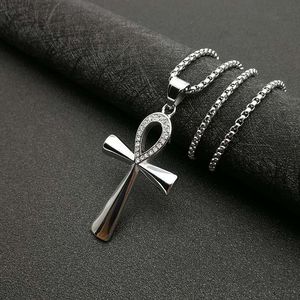 Egyptian Ankh Pendant Stainless Steel Necklace <b>Cross</b> Shape Unisex Hip Hop Fashion Jewelry Gift - Product Image 3