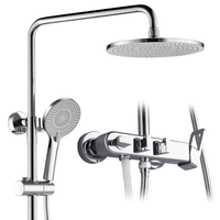 Système de douche pluie mural moderne 3 fonctions en laiton massif avec mitigeur de plafond 9 pouces – Amélioration de luxe pour salle de bain