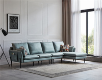 Moderno verde claro Modular Inflable Sofá Cama Marco de madera/Metal Muebles de sala de estar para el hogar o el hotel