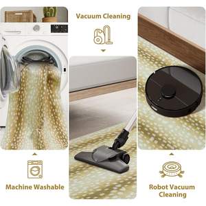 2025 New Arrival Boho Animal Print Faux Wool <b>Runner</b> Rugs 2.6x8ft Khaki Non-Slip Stain Resistant Kitchen Carpet for Room Living - Product Image 5