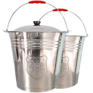 Stainless Steel Water Storage <b>Bucket</b> With Lid 304 Grade Portable Durable Multi Purpose For Household Hotel Use - Product Image 1