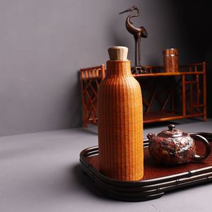 Bamboo Woven Thermos Handmade Insulated Kettle 600ml 400ml Reusable Hot Water Bottle Fashion Style - Product Image 4