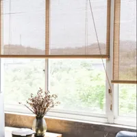 Mürekkep boyama bambu panjur rulo pencere perdeleri pencere dekorasyonu yüksek kalite
