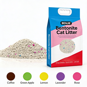 Litière pour chat Benjie OEM Premium, sans poussière, agglomérante, anti-odeurs, hautement absorbante, absorption rapide, écologique, bentonite naturelle - Product Image 1