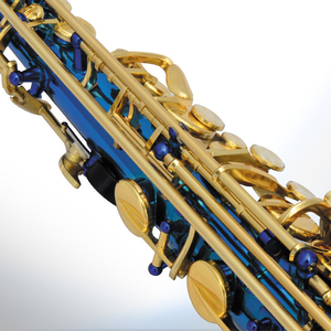 Saxophone alto en laque bleue, tonalité Mi bémol, lot mixte d'usine en gros - pour la revente aux petits grossistes, compatible avec support de saxophone/embouchure - Product Image 4