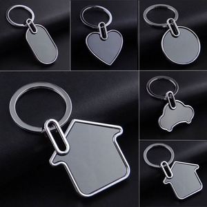 WSY878 <b>Custom</b> Logo Blank Sublimation Car Promotional Stainless Steel Metal Blank Keychain Home Keyring for Promotion Gift - Product Image 4
