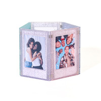 Cadre photo magnétique de 3 pouces pour Instax Mini 13, cadre Instax transparent en plastique avec paillettes DIY, fabrication sur mesure de cadres Instax mini