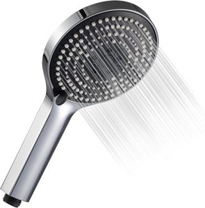 Handheld Shower Head Chrome 12.5CM Large Panel 3 Modes Rain Spray Massage High Pressure Water Saving Bathroom Hand Shower - Product Image 1
