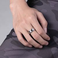 Bague en Acier Titane 8mm Unisexe avec Logo Aile de la Liberté L'Attaque des Titans, Bijou Cosplay Anime, Cadeau Convention, Or/Noir K-R640