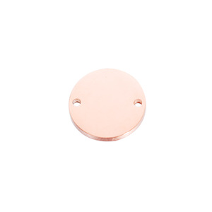 Dropshipping, pendentifs en acier inoxydable plaqué or 18 carats, connecteurs à double trou, logo gravé, pendentif vierge, sertissage de lunette, bijoux - Product Image 4