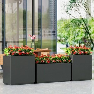 Tùy Chỉnh Lớn Hình Chữ Nhật Trồng Lớn Ngoài Trời Vườn Hoa Chậu Kim Loại Hộp Lớn Ngoài Trời Vườn Hoa Chậu Trồng - Product Image 4