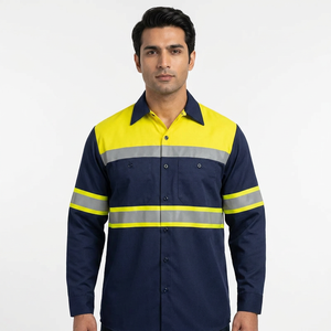 Polo de travail réfléchissant haute visibilité personnalisé pour hommes Chemises de sécurité pour les travailleurs du bâtiment Chemise de travail légère - Product Image 1