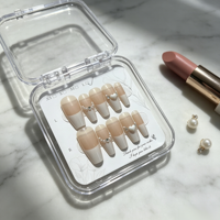 Ongles carrés de luxe faits à la main, 10 pièces, logo personnalisé, pointe en gel souple ABS, longs ongles pour mariage, banquet, demoiselles d'honneur
