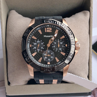 Montre chronographe à quartz pour hommes, trois sous-cadrans, bracelet en silicone bicolore, grands chiffres, montre-bracelet sport décontractée, multicolore