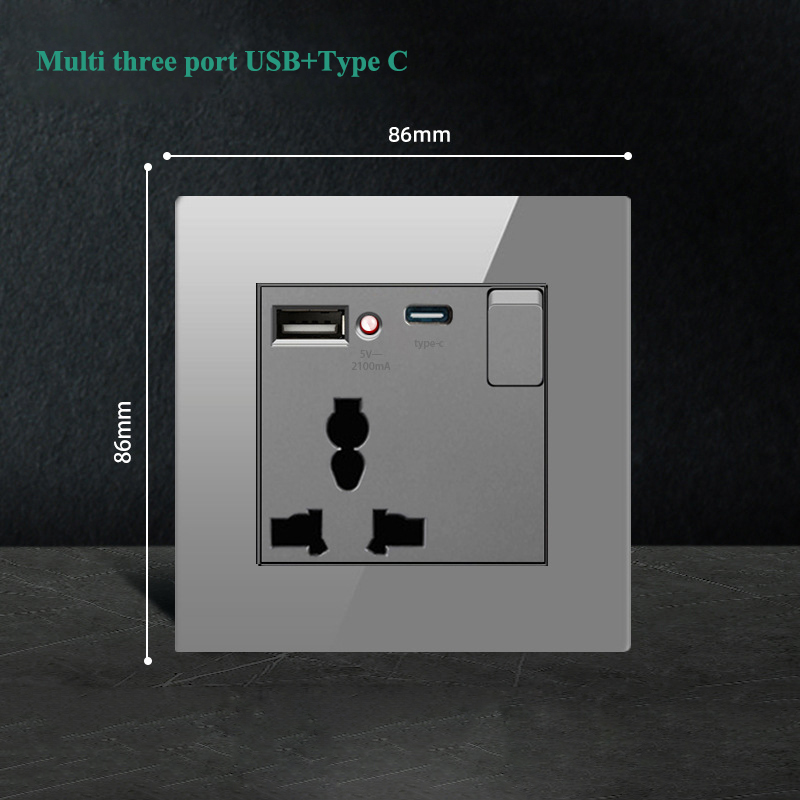 Triple trou + USB + Type C