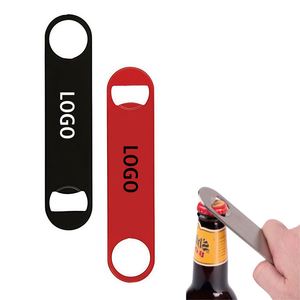 Custom Logo Bartender Portable Flat Stainless Steel Bar Blade Bottle Opener for Brewery Promotions - Product Image 1