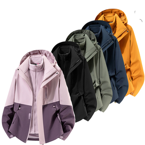 Giacca di alta moda da donna con collo alto a conchiglia morbida giacca da esterno resistente al vento da donna da campeggio giacca in pile 3 in 1 Set abbigliamento da cappotto - Product Image 1