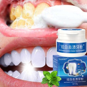 Polvere sbiancante per la pulizia dei <span class=keywords><strong>denti</strong></span>, decomponimento dei pigmenti, rimozione del tartaro, protezione dei <span class=keywords><strong>denti</strong></span>, alito rinfrescante, non tossico, 30g - Product Image 2