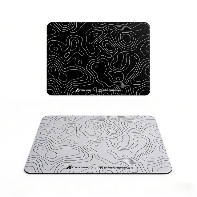 ATTACK SHARK CM05 Tempered Glass Gaming Mouse Pad 50x45x3CM Ultra-Smooth Surface 9H Tempered Glass Impact Scratch Resistant Low
