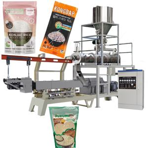 เครื่องอัดรีดแบบสกรูคู่สำหรับผลิตแป้งข้าวโพด ข้าวสาร ถั่ว และข้าวเทียมอัตโนมัติ ควบคุมด้วย PLC ได้รับการรับรองมาตรฐาน CE กำลังการผลิต 200-500 กก./ชม. ผลิตจากวัสดุ SUS 304 - Product Image 2