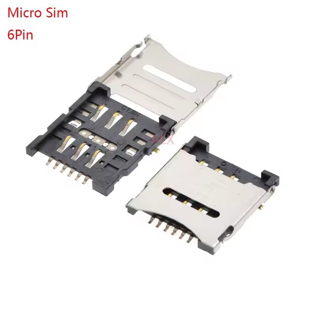 Clamshell Small Card Micro SIM Card Holder 6P 6Pin Sim Connector Socket