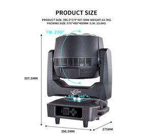WEDOSTAGE 7X60W RGBW LED Luz de Cabeza Móvil con Zoom y Efecto Ojo de Buey 540/270 X/Y 10000 Lúmenes Control DMX512 para DJ, <span class=keywords><strong>Discoteca</strong></span>, Fiesta, Club Nocturno - Product Image 3