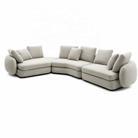 Canapé modulaire incurvé moderne - Canapé en tissu bouclé en forme de L pour salon