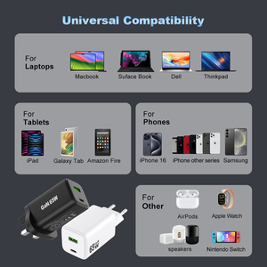 Cargador de 65w para Teléfono, 2 Puertos Tipo C USB-A, Tecnología Gan, Resistente al Fuego, Compacto, Cargador Superrápido de 65W para <span class=keywords><strong>Macbook</strong></span>, Laptop, iPhone, Samsung - Product Image 4