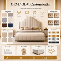 Luxuriöses Modernes Italienisches Muschelförmiges Lederbett mit Goldfarbenem Metallrahmen und Wellendesign für Hotel- und Villenprojekte