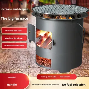 Estufas <span class=keywords><strong>de</strong></span> <span class=keywords><strong>leña</strong></span> y carbón multifunción para exteriores, para calentar té, cocinar y asar, ideales para camping y <span class=keywords><strong>chimeneas</strong></span>. - Product Image 2