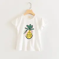 3-8 yaş kızlar yeni tasarım ananas baskılı gömlek çocuk yaz yumuşak pamuklu bluz tees