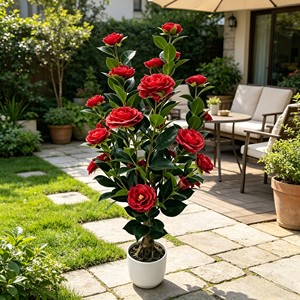 Árbol de Camelia Artificial, Árbol de Camelia Sintético, Árbol de Camelia en Maceta - Product Image 3
