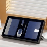 Ensemble cadeau d'entreprise personnalisé avec logo 2027, cadeaux d'affaires haut de gamme, carnet en cuir, stylo, gobelet, souris avec charge sans fil, tapis de souris