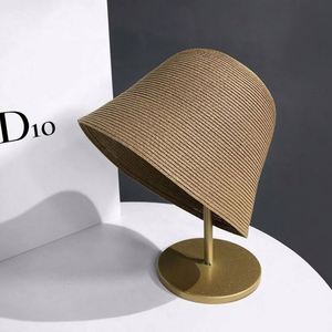 Summer Bucket Hat <b>Sunscreen</b> Fisherman Hat Foldable Versatile Straw Hat - Product Image 3