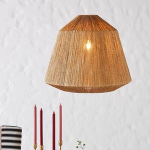 Rattan Pendant <b>Light</b> Round Led Single Head Chandelier For <b>Dining</b> Room Bedroom Tea Room Zen Style Lighting - Product Image 2