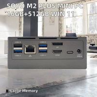 SOYO M2 Plus Mini PC met 8GB DDR4 512GB SSD Windows 11 Grafische kaart 750MHz Intel Alder-N Lake N100 3.4GHz Gaming Mini Computer