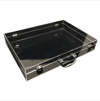 Valise en acrylique transparente personnalisée avec poignée, valise en acrylique personnalisée avec serrure