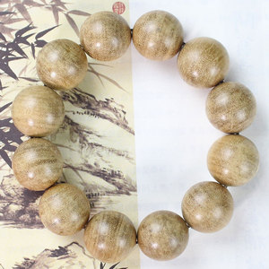 Bracelet en bois de santal, perles rondes de 20 mm, bijoux de cérémonie religieuse pour hommes, origine Hangzhou, antiques, objets de collection - Product Image 3