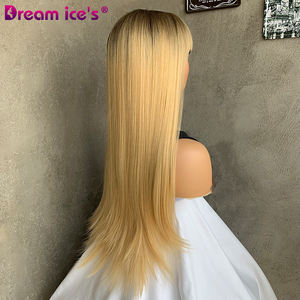 <span class=keywords><strong>Parrucca</strong></span> da <span class=keywords><strong>donna</strong></span> #613 capelli lunghi lisci e lisci Premium in fibra con frangia resistente al calore per uso Costume - Product Image 5