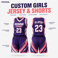 Conjunto de Uniforme de Baloncesto para Niñas, Personalizado, 100% Poliéster, Jersey de Secado Rápido, Pantalones Cortos, Nombre del Equipo, Número, para Escuelas, Clubes, Academias Juveniles