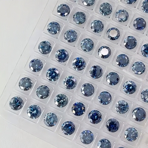 Moissanita Azul Suelta de Alta Calidad al por Mayor, Gemas Naturales Creadas en Laboratorio, Forma Redonda con Certificado GRA - Product Image 4