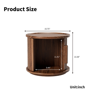 Set di 2 Tavolini da Caffè Rotondi Moderni, Tavolini Laterali Impilabili con Finitura Noce, Tavolino Contenitore per Divano e Comodino - Product Image 2