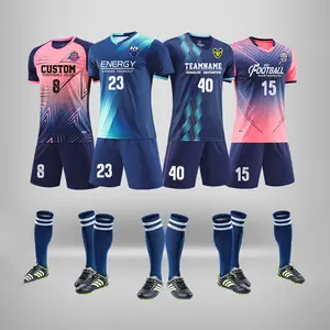 Customized Logo Custom Print Team Club Soccer Wear Sport Training Men Soccer Uniform Set Quick Dry Factory Soccer Wear Mens