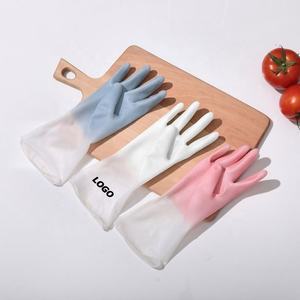 Gants de lavage de vaisselle durables pour le nettoyage de la cuisine, gants de ménage imperméables, antidérapants - Product Image 1