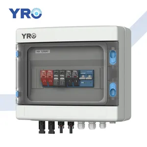 YRO Solar PV Array Combiner Box For 2 String Solar Panel DC 550V 600V 2in 1out With DC Circuit Breaker