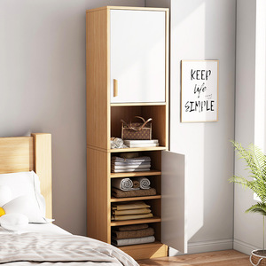 Armoire simple pour chambre à coucher, rangement multifonctionnel sur pied avec portes et étagère ouverte - Product Image 2