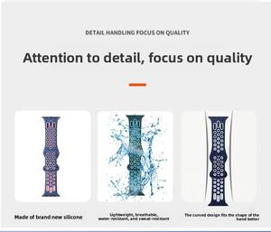 Bracelets de montre en silicone en gros pour Apple Watch S10/11 46mm Ultra 49mm SE 44mm – Bracelet de sport en silicone bicolore à clipser - Product Image 4